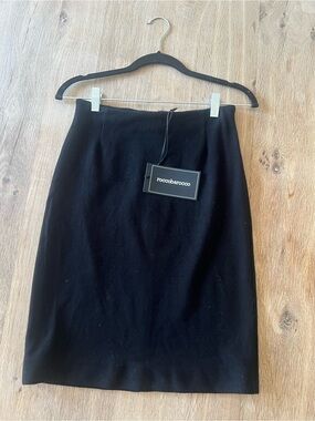 Roccobarocco Black Wool Pencil Skirt NWT Italy Size 40